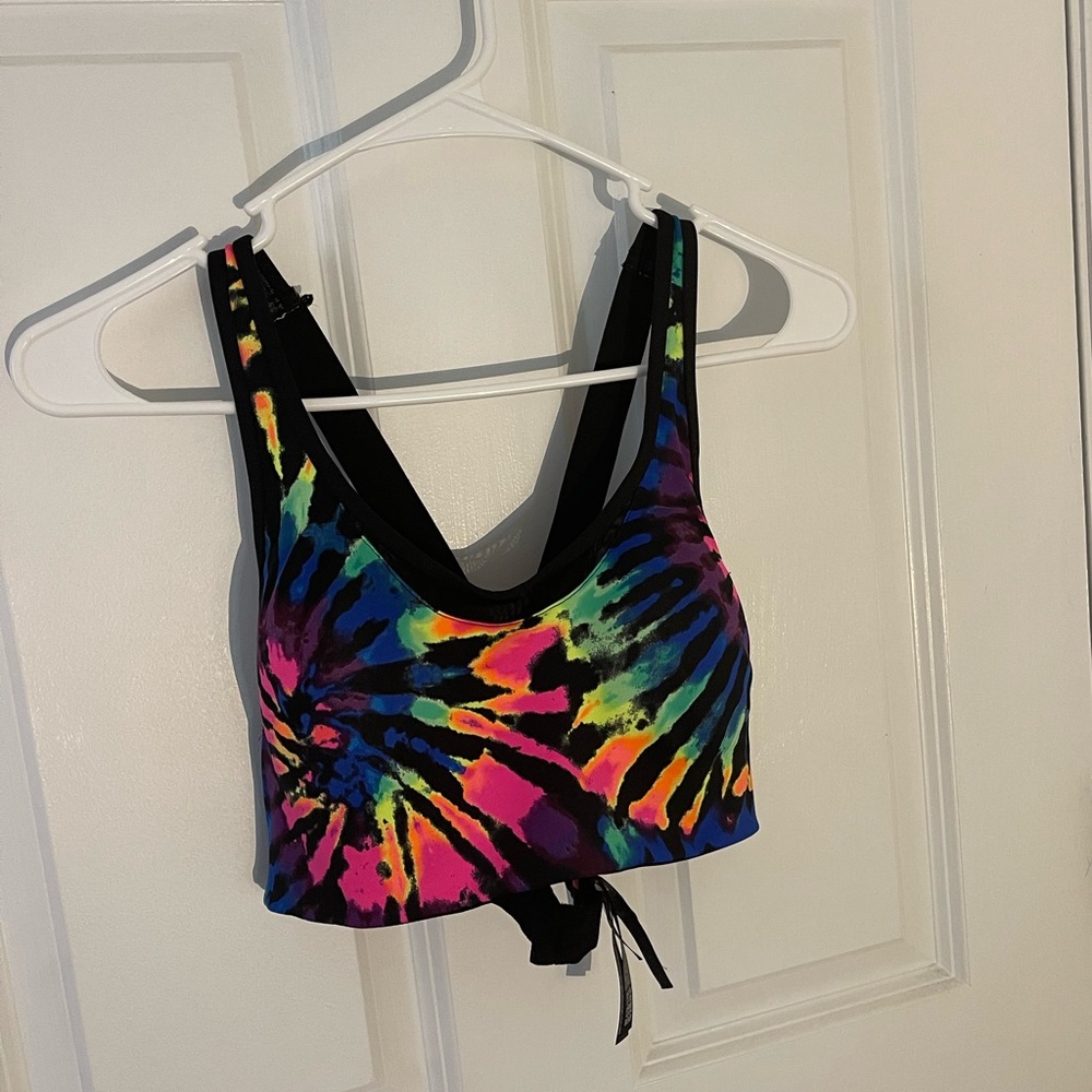 Victoria Secret Pink Active Tye Dye Criss Cross Sports Bra